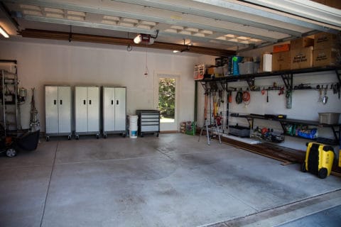 cleaning a double garage for conversion